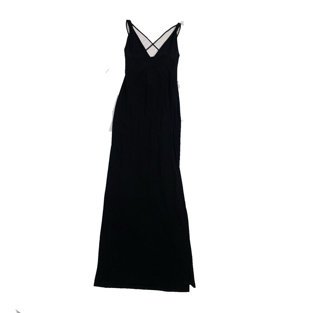 Medium Windsor Black Plunging neckline Body hugging Maxi dress Exposed Back Med